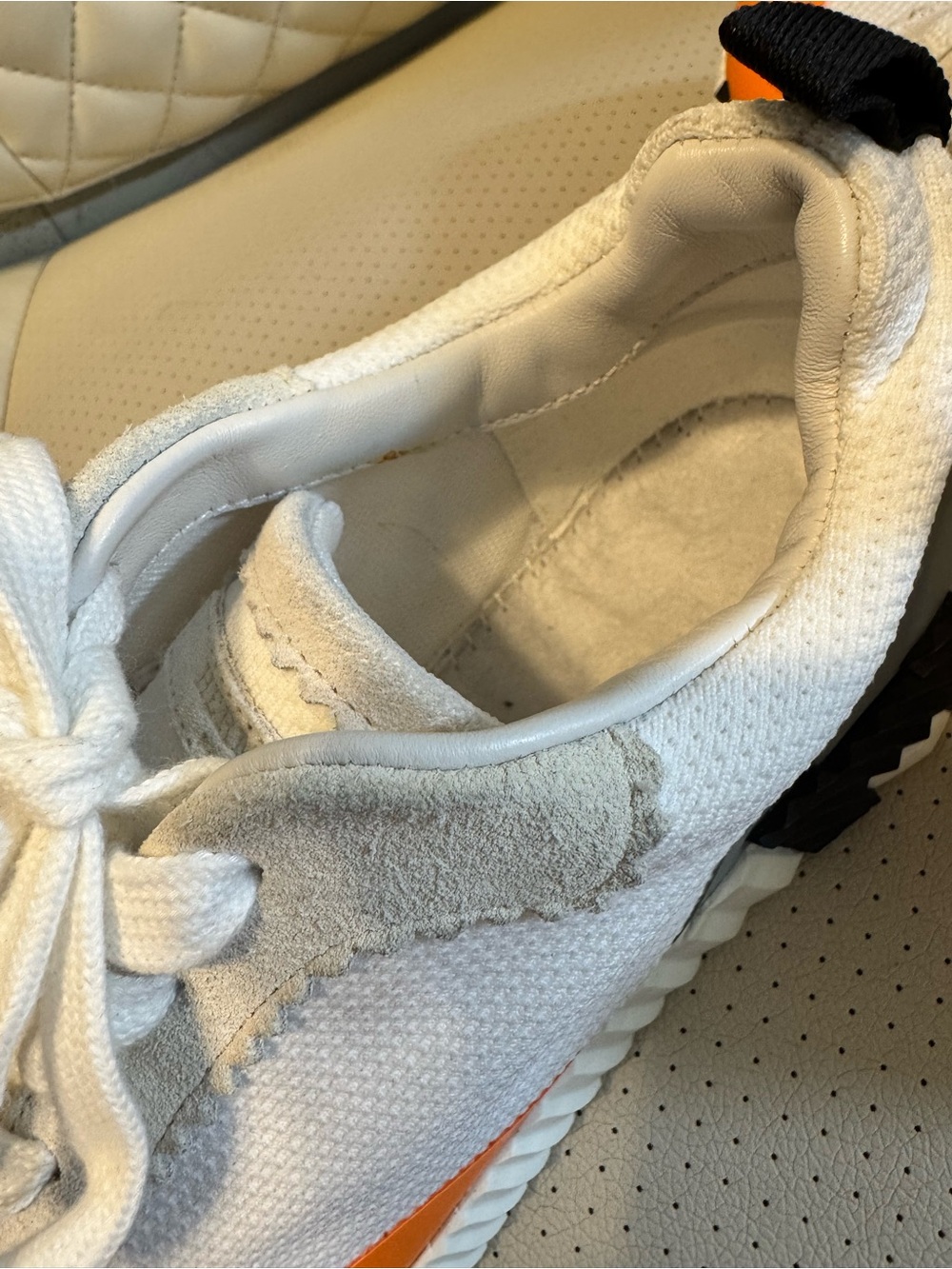 HERMÈS Paris Women’s Sneakers – White Orange Gray US 7,5 -8 - Picture 11 of 14